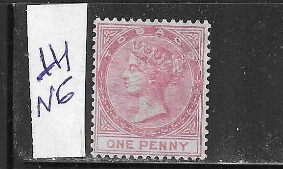 TOBAGO SCOTT #1 1879 1P (ROSE)- WMK CC- MINT NO GUM