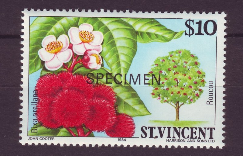 J24518 JLstamps 1984 st vincent specimen hv of set mnh #730 flowers