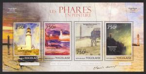 Togo - New Issue - MNH Paintings of Lighthouses (M/S)