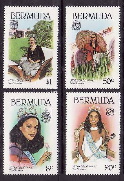 Bermuda-Sc#397-400- id9-unused NH set-Miss World-1980-