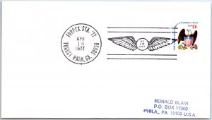 US COVER WITH SPECIAL EVENT CANCEL AIRMAIL WINGS AT FORPEX '77 FOREST PARK GA