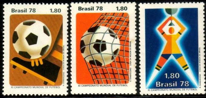 11th World Cup Soccer Championship, Argentina, 1978, Brazil SC#1550-2 MNH set