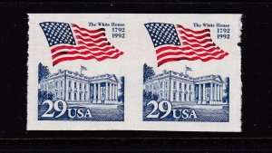 1992 Imperforate coil pair Sc 2609b 29c Flag White House error MNH (DB