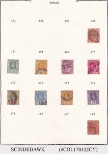 COLLECTION OF CEYLON STAMPS FROM 1903-1972 ON ALBUM PAGES - 240V - USED