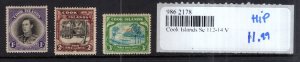 9862178 Cook Islands Sc 112-14 VF LH Fresh! CV 56$++