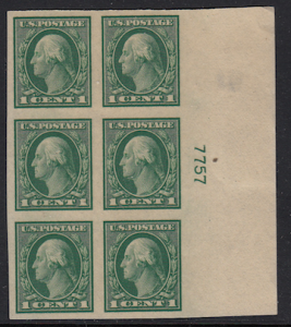 United States #481 Block of 6, MH hinge damage on back  Please see description.