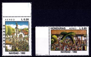 Honduras 1992 Sc#C881/C882 Christmas '92 Ptgs by Roque Zelaya Set (2) MNH