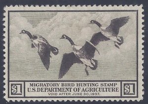 US Scott #RW3 Mint Duck stamp LH OG VF