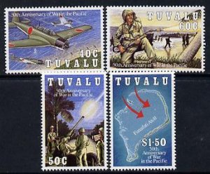 TUVALU - 1993 - Pacific War, 50th Anniv - Perf 4v Set - Mint Never Hinged