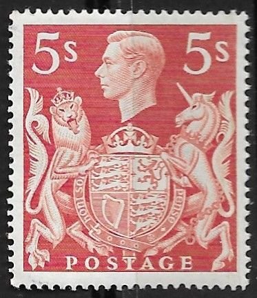 Great Britain # 250  George VI  -   5/-  1939  (1)  VF Mint NH