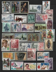 SPAIN LOT OF 34 DIFFERENT MLH F/VF STAMPS