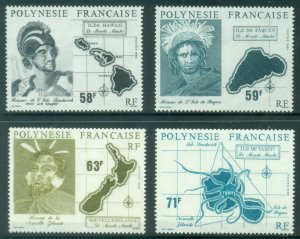 French Polynesia 1990 Maori Settlers & Maps of island settlements MUH