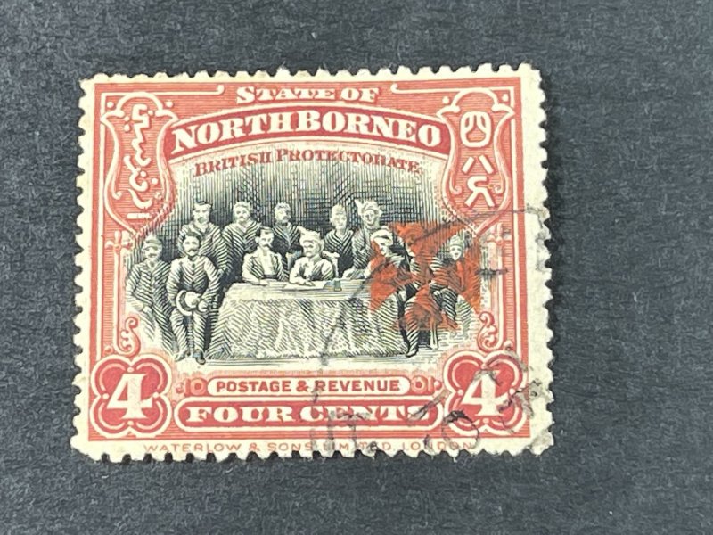 NORTH BORNEO # B4a--USED---SINGLE--DULL RED(PERF 15)--SEMI-POSTAL---1916