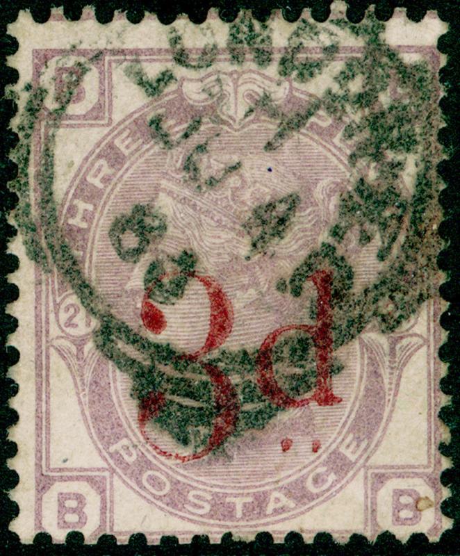 SG159, 3d on 3d lilac PLATE 21, USED. Cat £145. BB