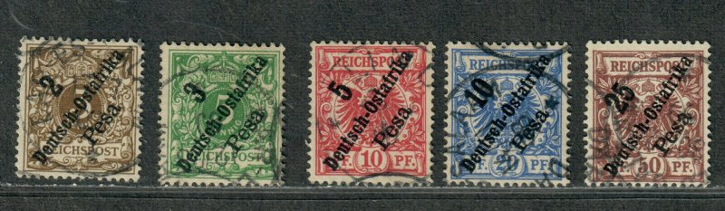 German East Africa Sc#6-10 Used/VF, Cv. $80