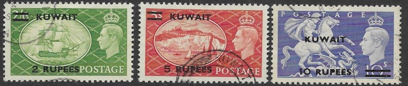 Kuwait 99-100   1951  set  3  fvf used