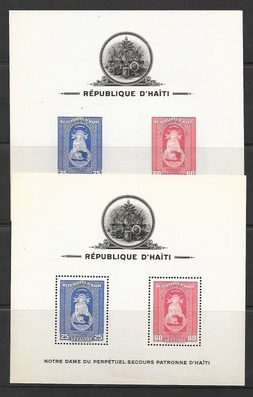 HAITI SC C19-21+C19A-21A NH SOUVENIR SHEETS of 1942 - PERF & IMPERF.Sc$90 