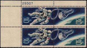 US #1331-32 SPACE MNH UL PLATE BLOCK #29307 DURLAND $3.00 