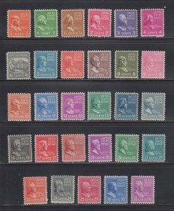 US, 803-831, MINT NH, VF, 1938 PRESIDENTIAL PREXIE SERIES