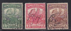 Newfoundland # 115-117, Caribou Issues, Used, 1/3 Cat.