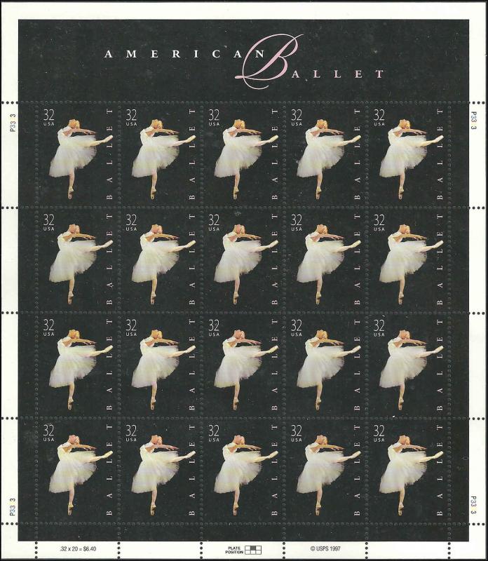 US - 3237 - MNH - Pane of 20  - SCV-14.50