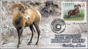 CA18-040, 2018, Bighorn Sheep, Pictorial, FDC, Rocky Mountain, $4 stamp