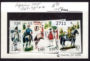 $1 World MNH Stamps (2711) Spain Scott 1869-1873, Uniforms, set of 5