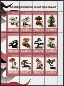 RWANDA - 2009 - Mushrooms & Bonsai - Perf 12v Sheet - MNH -Private Issue