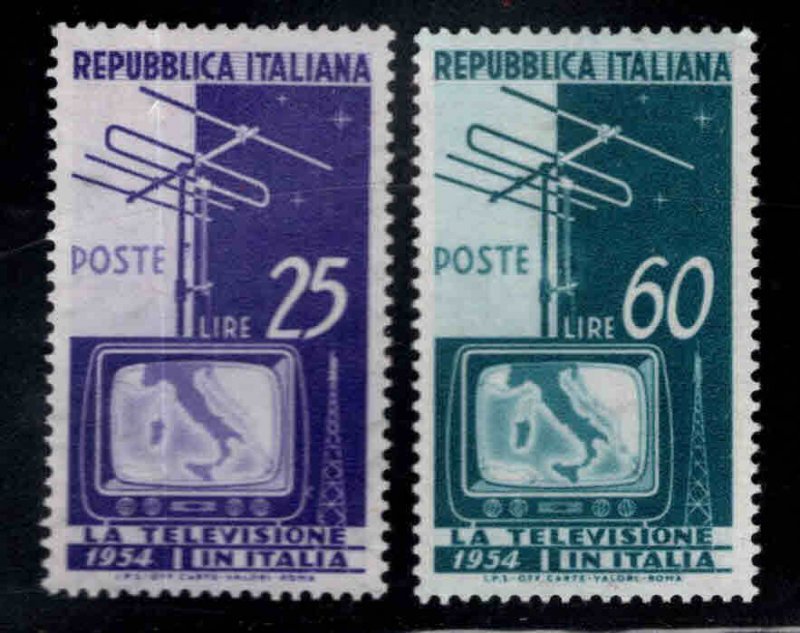 Italy Scott 649-650 National Television service stamp set MH*