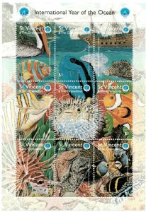 St. Vincent 1998 SC# 2604 International Ocean Year Sea - Sheet of 9 Stamps - MNH
