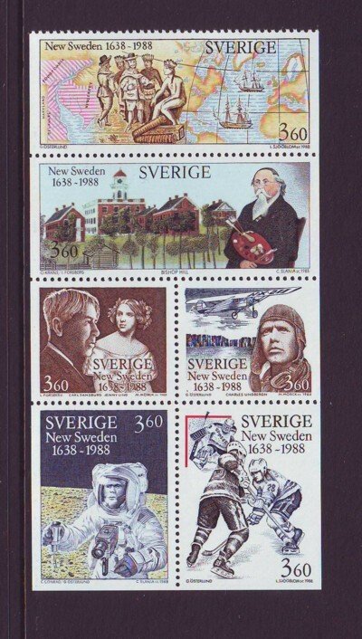 Sweden Sc 1677a 1988 New Sweden stamp booklet pane in booklet mint NH