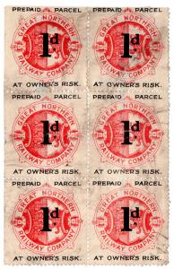 (I.B) Great Northern Railway : Prepaid Parcel Stamp 1d 