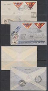 URUGUAY 1934 Sc C61-C62 ON R-COVERS MONTEVIDEO-RIVERA & TO ARTIGAS Muller 68-69 