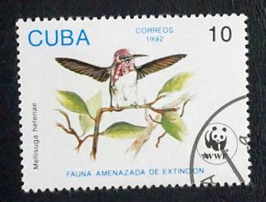 CUBA Sc# 3429 WWF HUMMINGBIRDS World Wildlife BIRDS  10c 1992 used cto