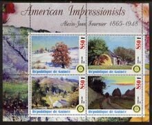 GUINEA- 2003 - Am. Impressionists, A J Fournier -Perf 4v Sheet-MNH-Private Issue