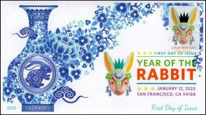 23-014, 2023, Year of the Rabbit, First Day Cover, Digital Color Postmark ,San F