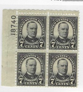 1926 ROT PRESS MCKINLEY PLATE BLOCK (639) MNH $20