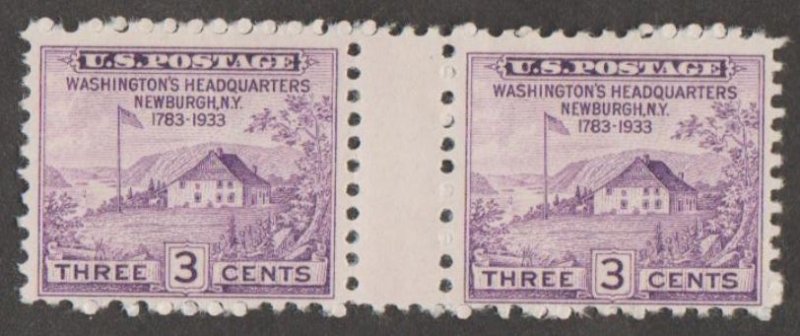 U.S. Scott #752 Washington Headquarters Stamp - Mint NH Vertical Gutter Pair