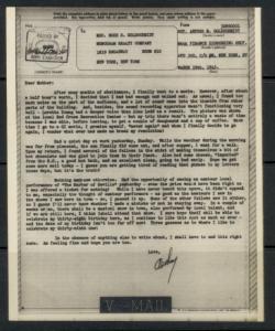 US 1945 V-Mail, 86th Finance Disbursing Sect. (Paris), APO 350, c/o PM, NY, NY