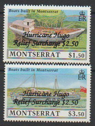 Montserrat SG 802 - 803 set of 2  MH -  Ships surch opt H...