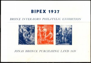 1937 US Poster Stamp BIPEX 1937 Bronx Interboro Philatelic Exhibition MNH