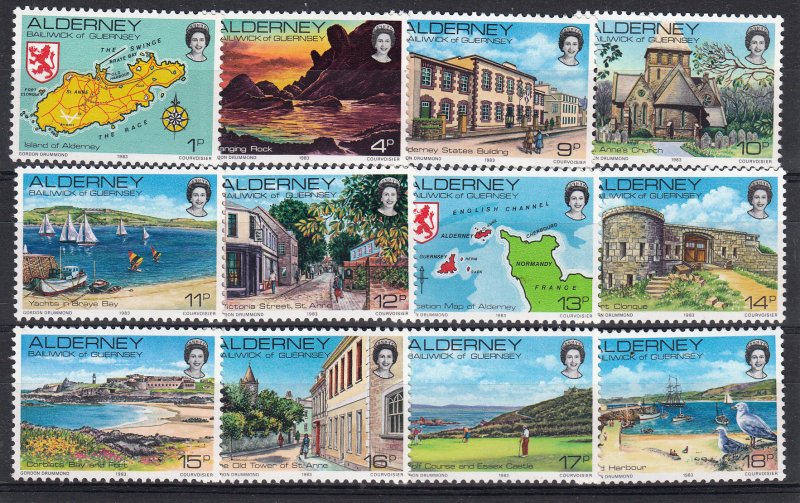 Alderney 1983  NHM Pictorials 1p - 18p first set superb Unmounted mint