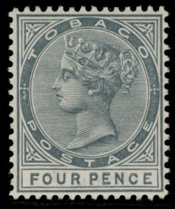 TOBAGO QV SG22, 4d grey, NH MINT.