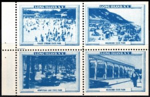 1930's US Poster Stamp Long Island, N.Y., N.Y., Valley Stream Park Block...