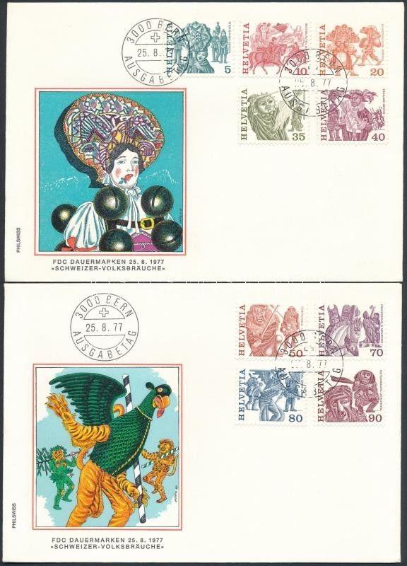 Switzerland stamp Folk traditions 2 FDC Cover 1977 Mi 1100-1108 WS228331