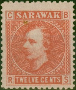 Sarawak 1875 12c Red-Pale Rose SG7 Fine Unused