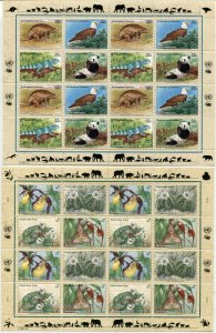 21 UN Endangered Species UNITED NATIONS Sheets Collection New York Geneva Vienna