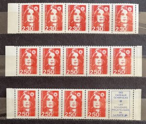 France- 3 Different MNH Booklet Strips