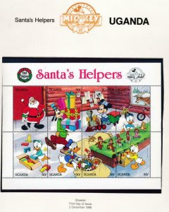 DISNEY UGANDA 1213-1222 MINT NH SANTA'S HELPERS 1988