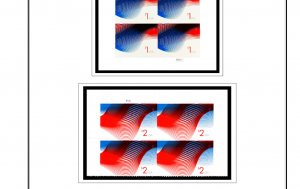 COLOR PRINTED US PLATE BLOCKS 2011-2015 STAMP ALBUM PAGES (56 illustrated pages)